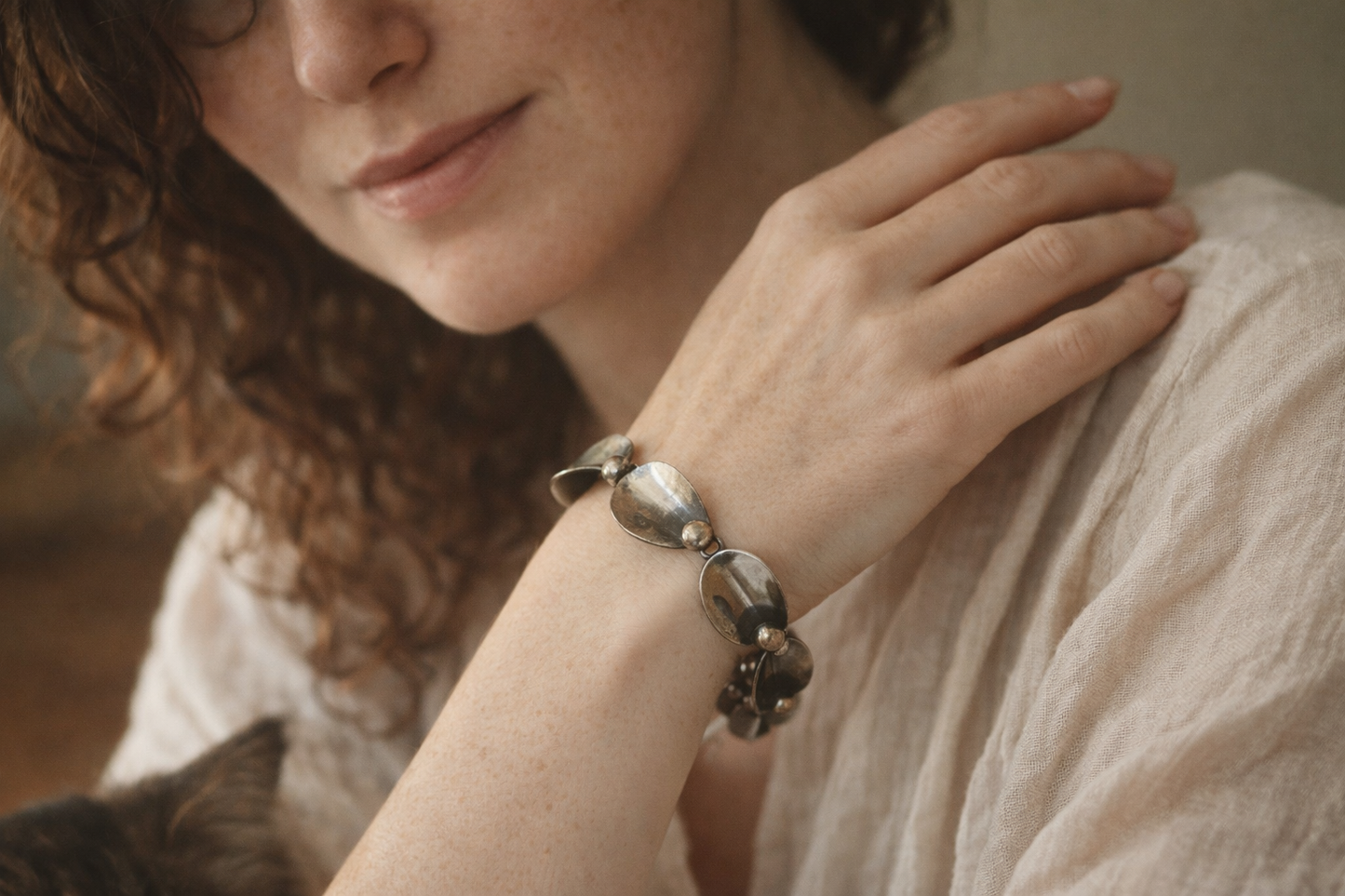 Niels Erik From Sterling Silver Floral Bracelet