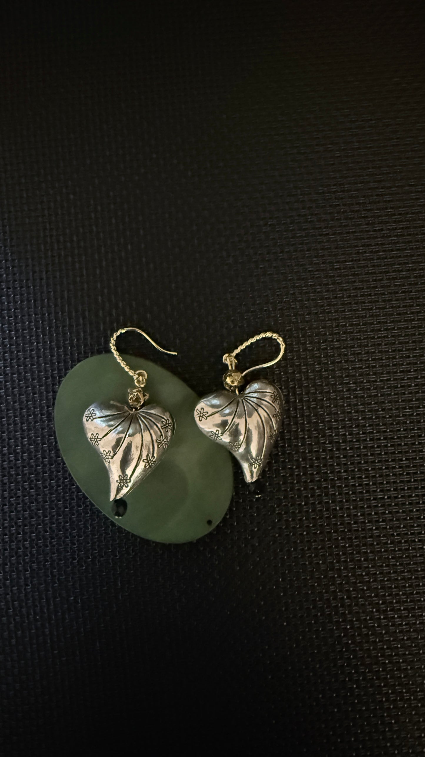 Silver Heart Bloom Earrings
