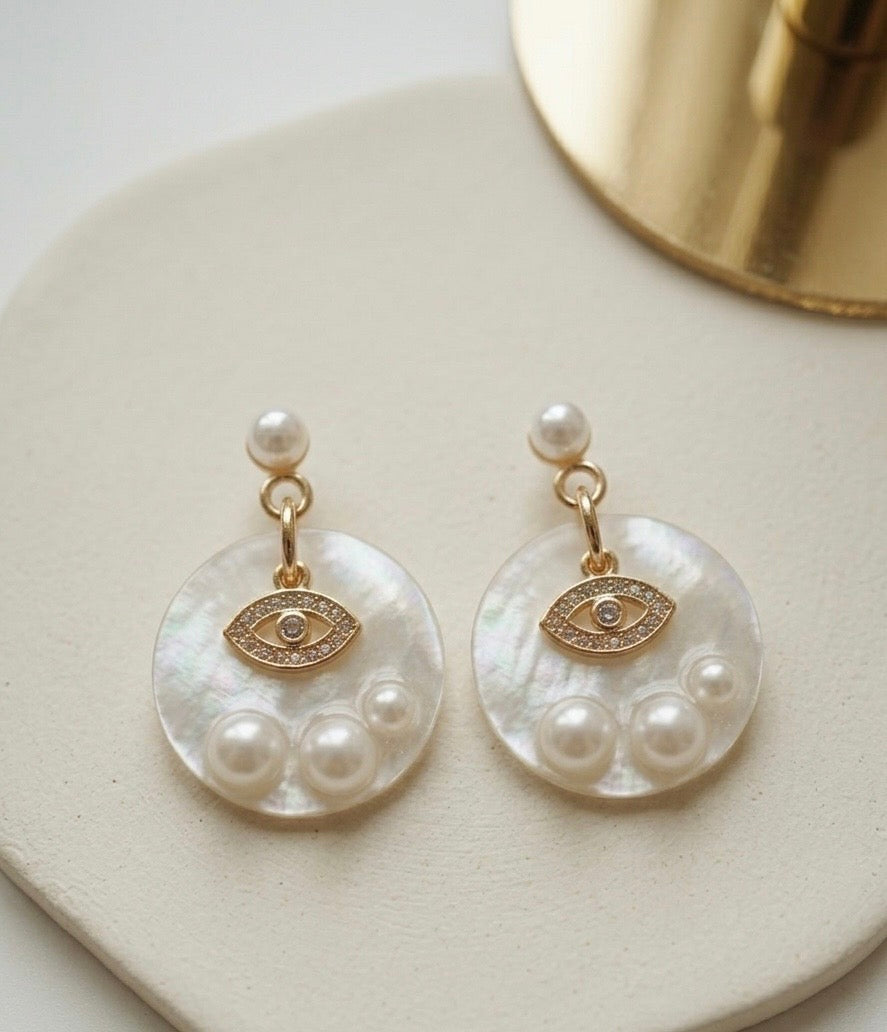 handmade evil eye charm earring
