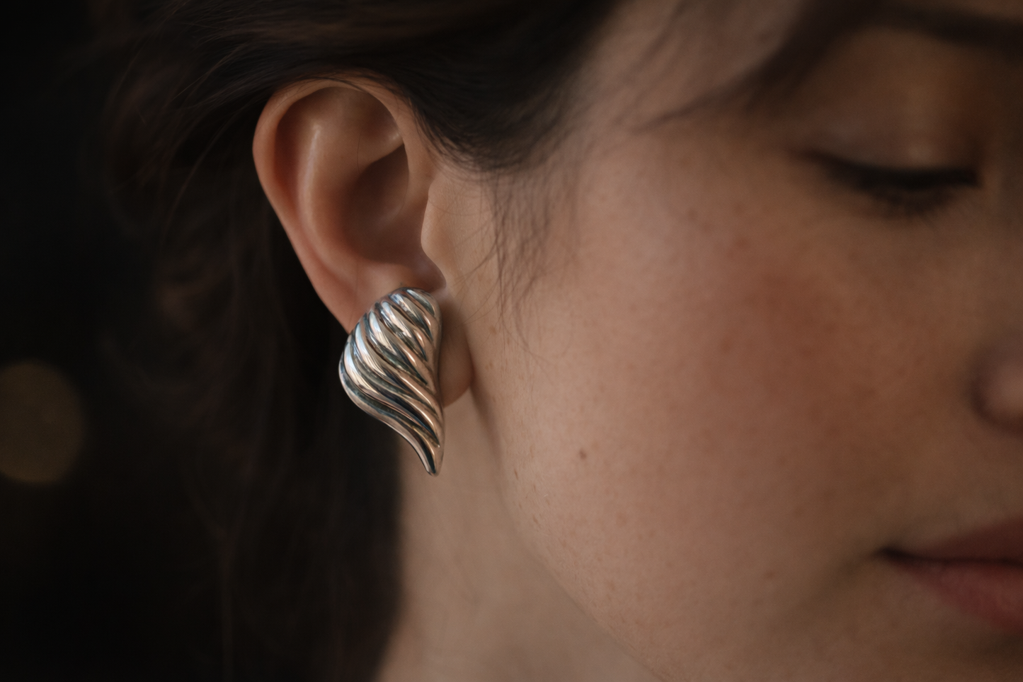 Vintage Mexican Sterling Silver Wing Stud Earrings