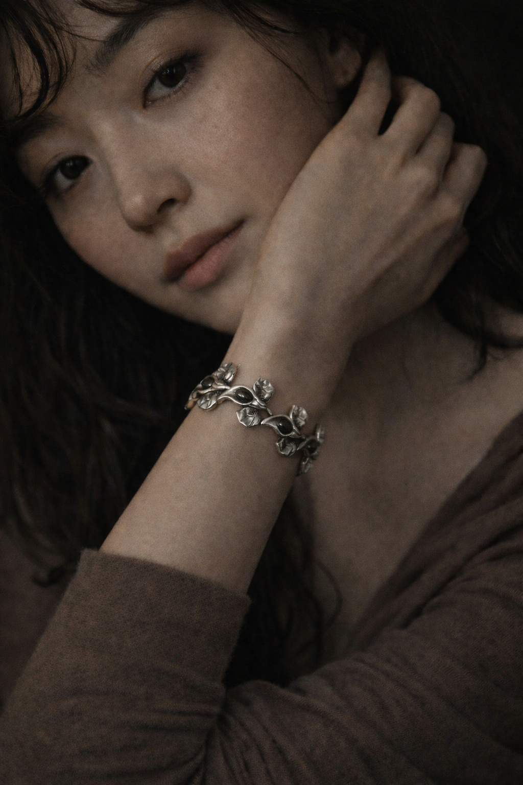 Vintage Taxco Sterling Silver Calla Lily Bracelet 