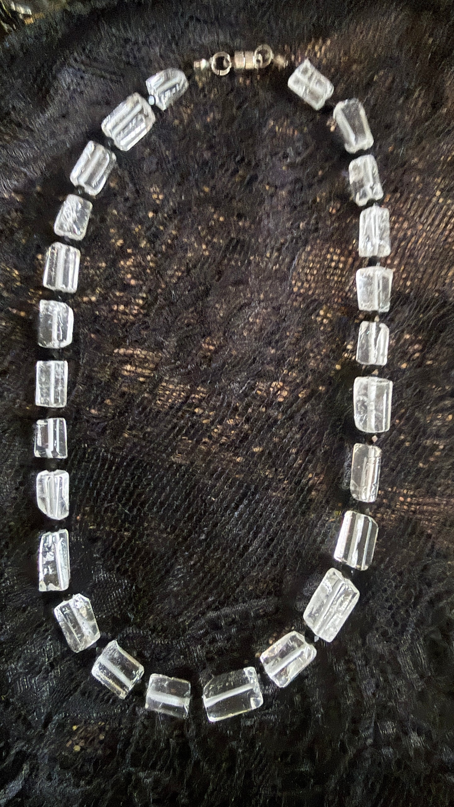 Silent Light – Clear Crystal & Black Spinel Handmade Necklace | The Hermit Collection