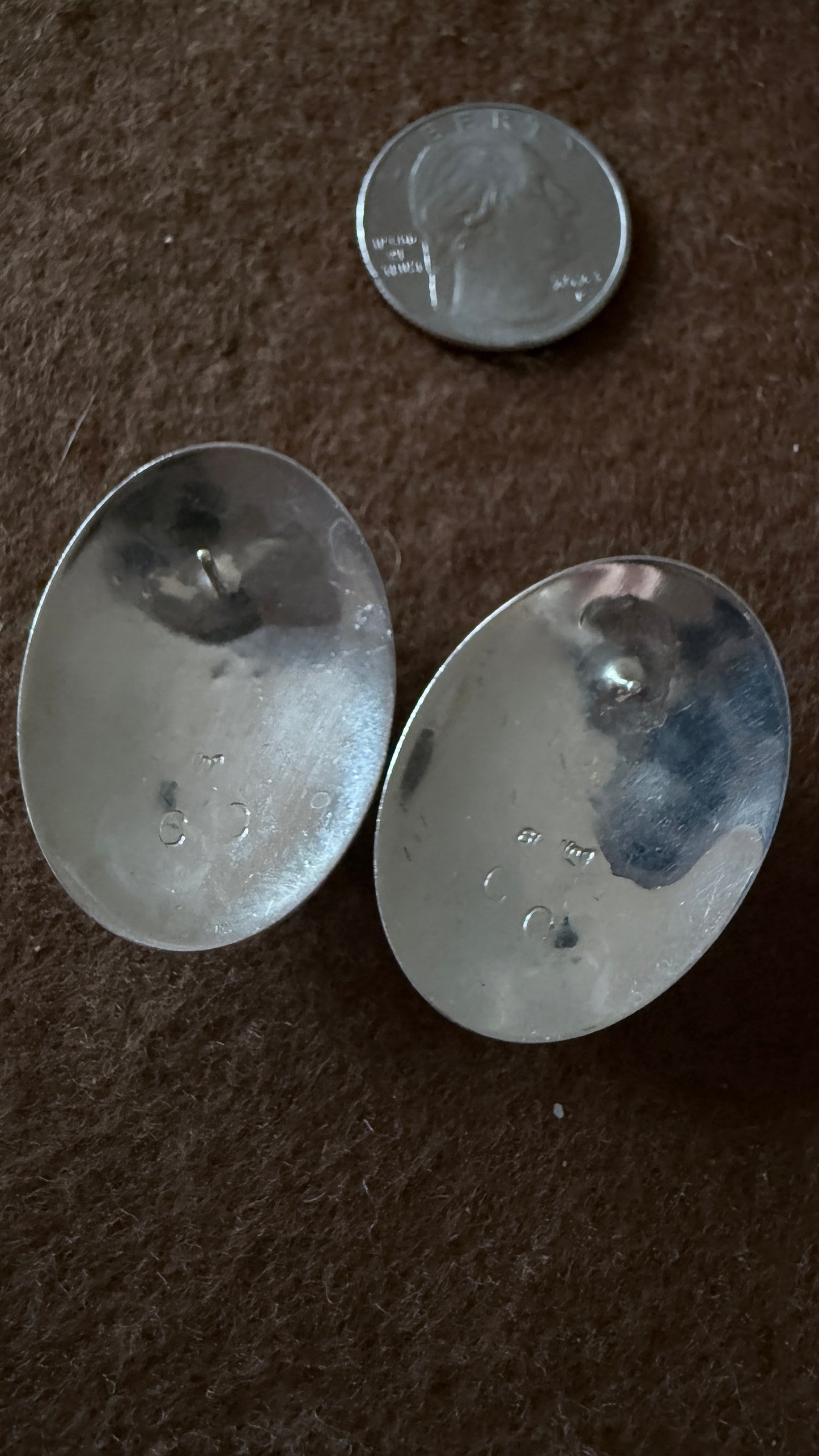 vintage sterling silver lapis lazuli earring