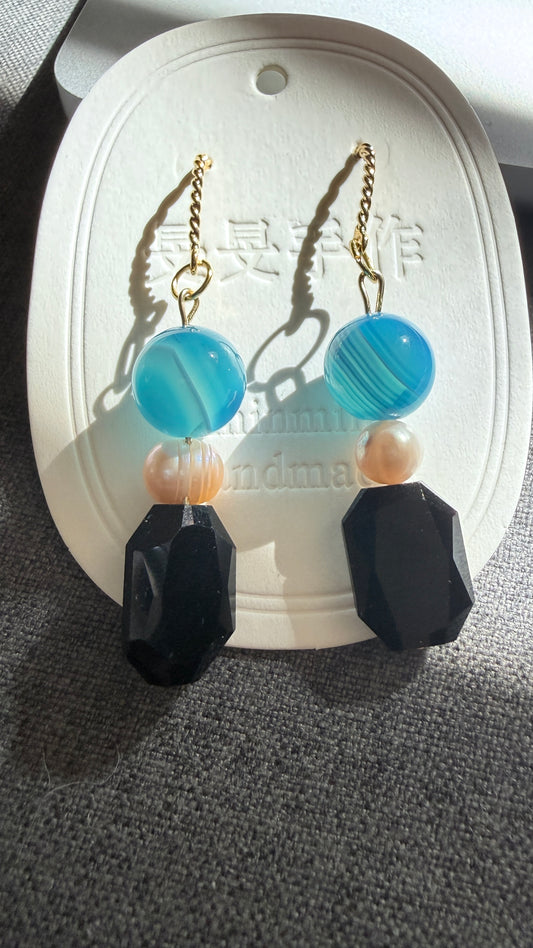handmade obsidian earrings