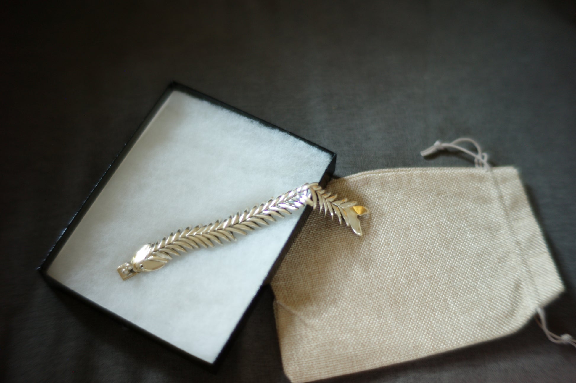 taxco sterling silver fishbone bracelet