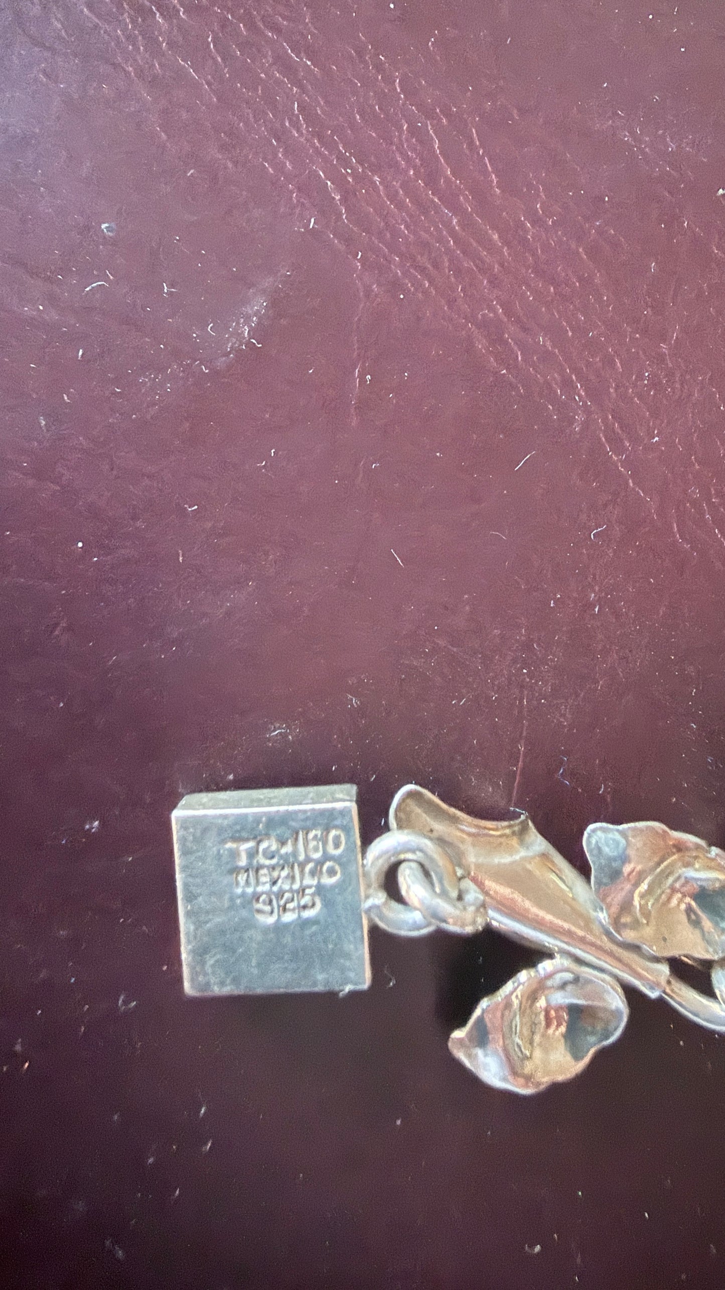 Vintage Taxco Sterling Silver Calla Lily Bracelet 