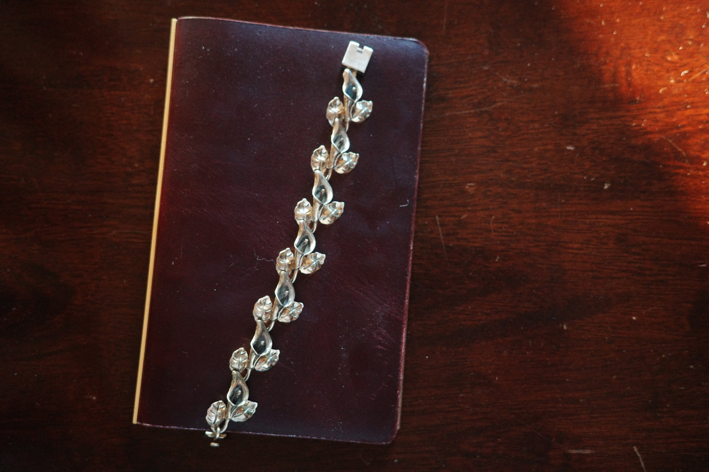 Vintage Taxco Sterling Silver Calla Lily Bracelet 