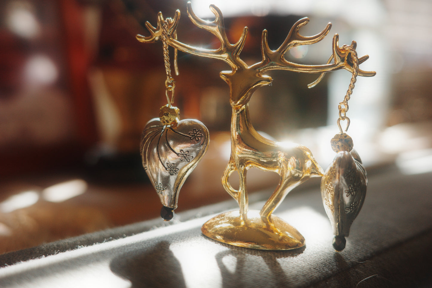 Silver Heart Bloom Earrings