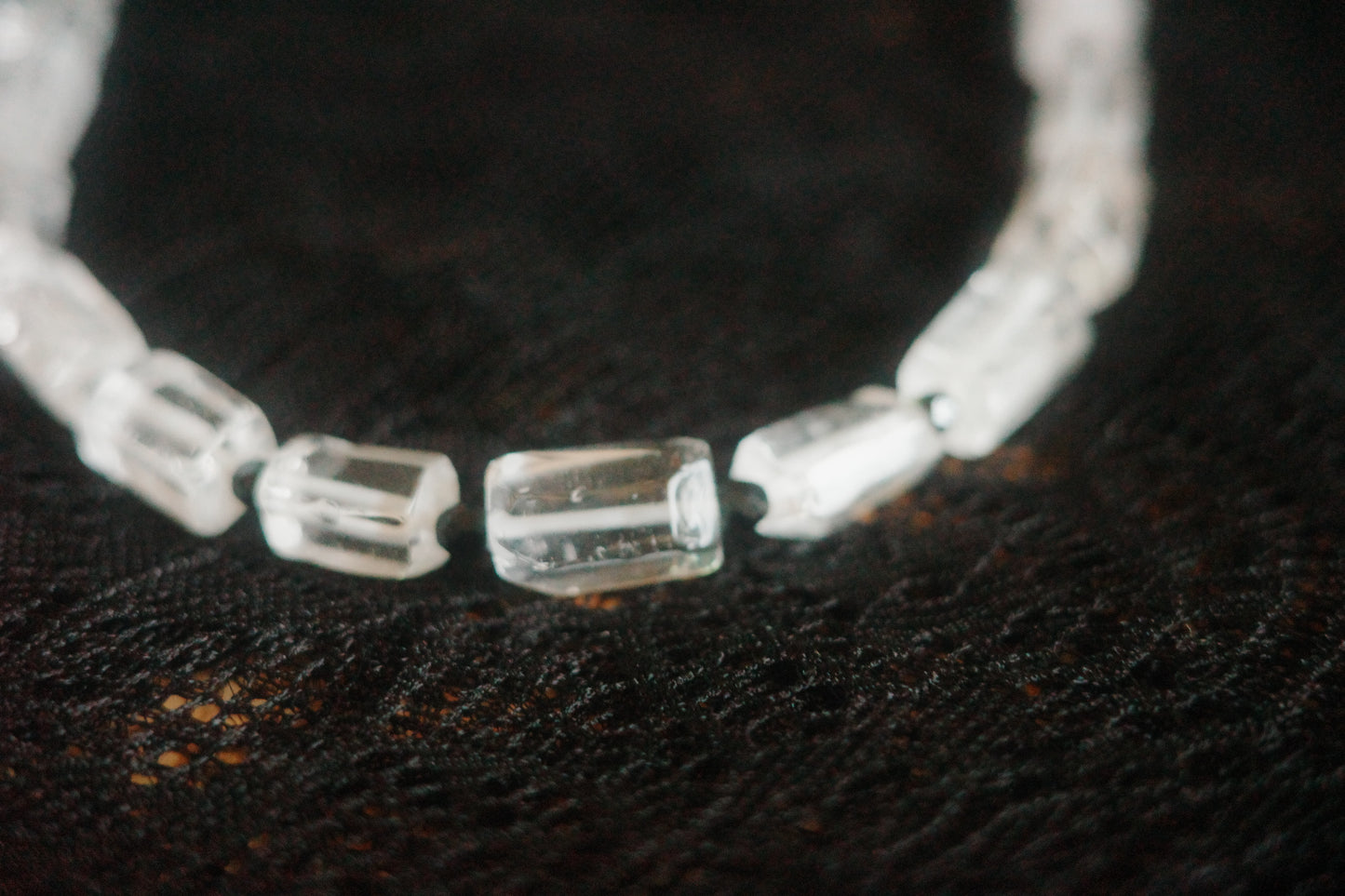 Silent Light – Clear Crystal & Black Spinel Handmade Necklace | The Hermit Collection