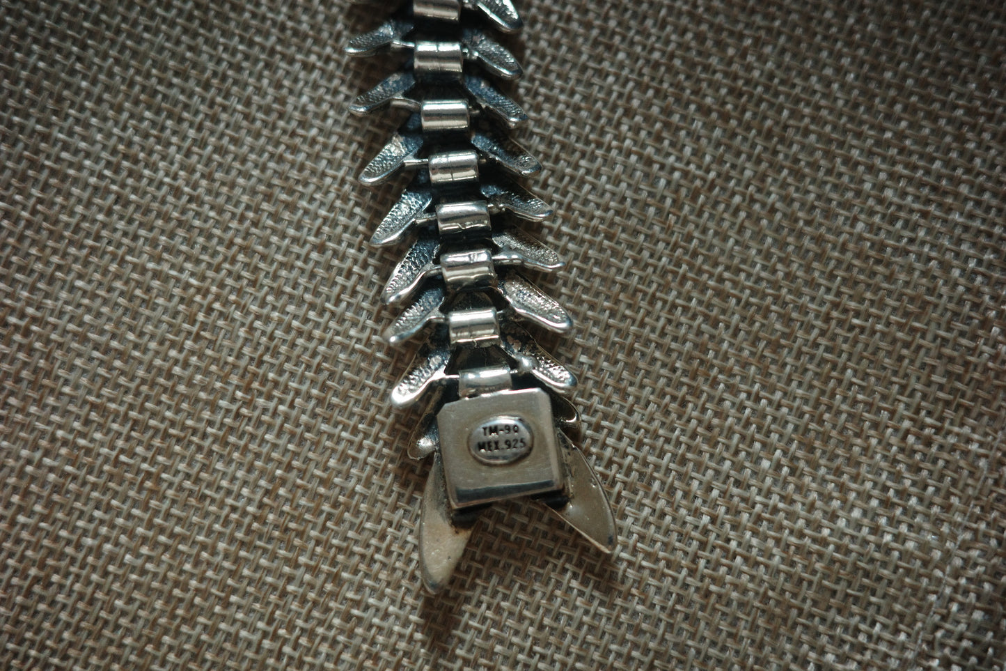 taxco sterling silver fishbone bracelet
