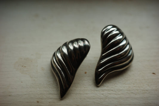 Vintage Mexican Sterling Silver Wing Stud Earrings