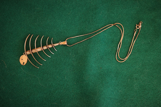 Vintage Taxco Sterling Silver Fishbone Necklace,