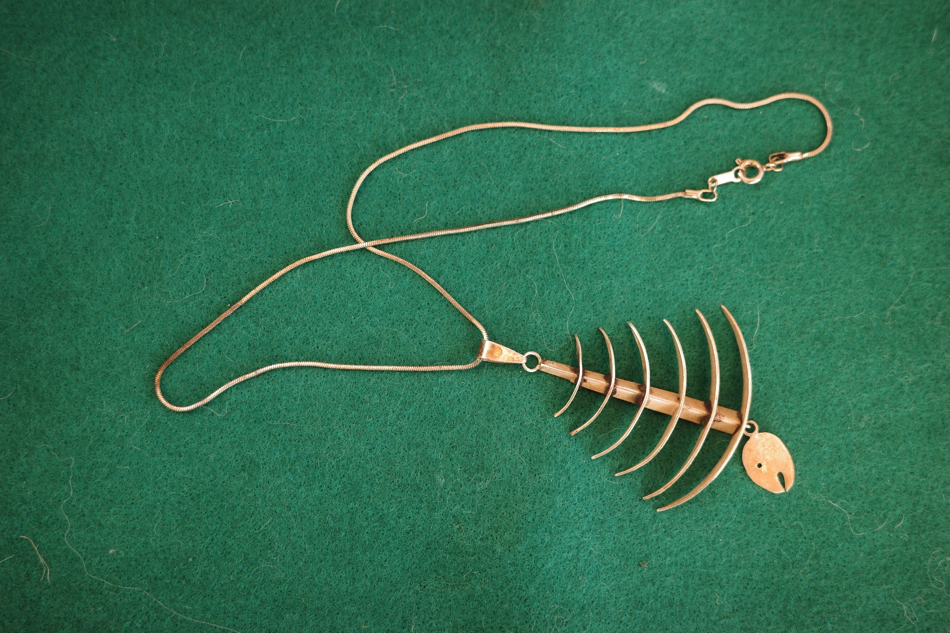 Vintage Taxco Sterling Silver Fishbone Necklace,