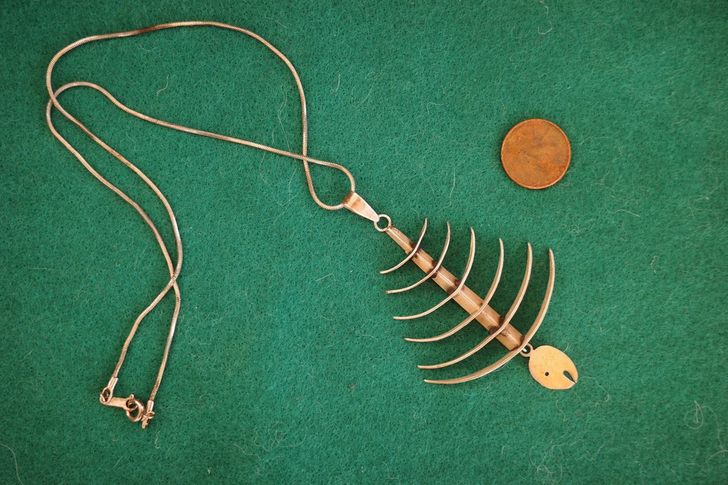 Vintage Taxco Sterling Silver Fishbone Necklace,