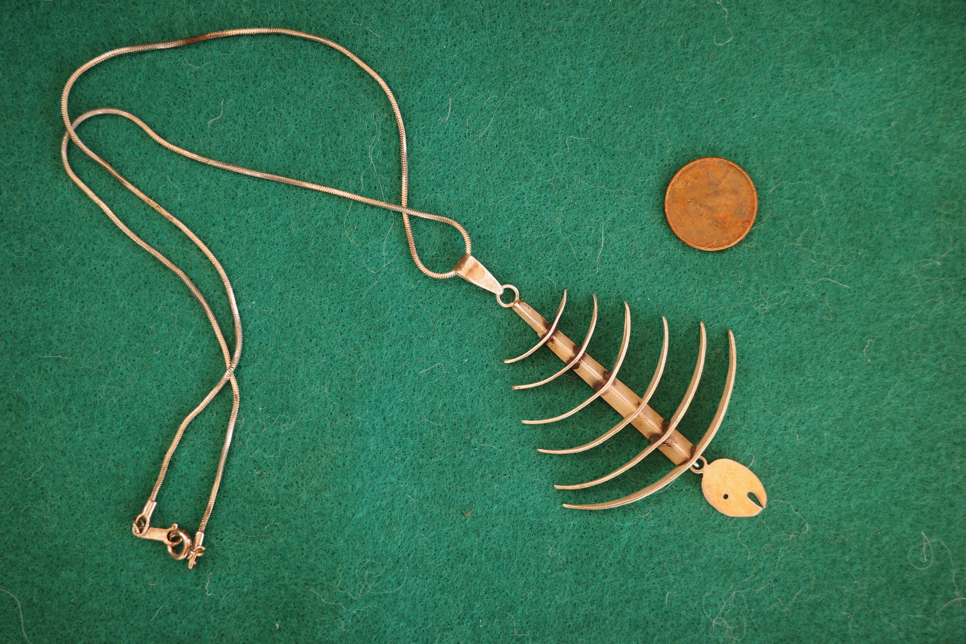 Vintage Taxco Sterling Silver Fishbone Necklace,
