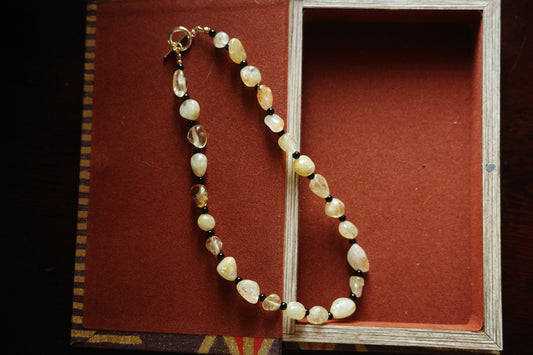 handmade Citrine & Onyx Necklace