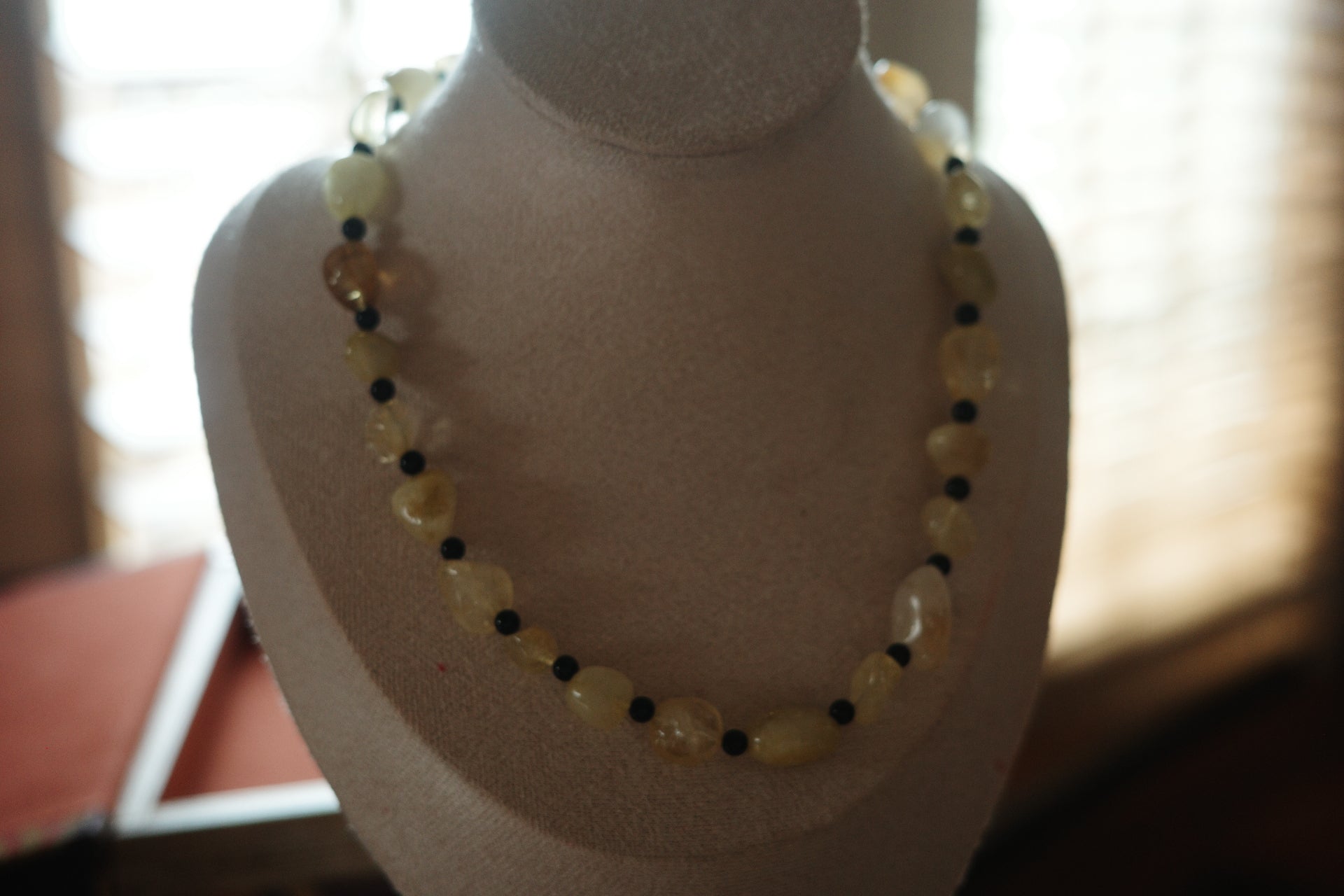 handmade Citrine & Onyx Necklace