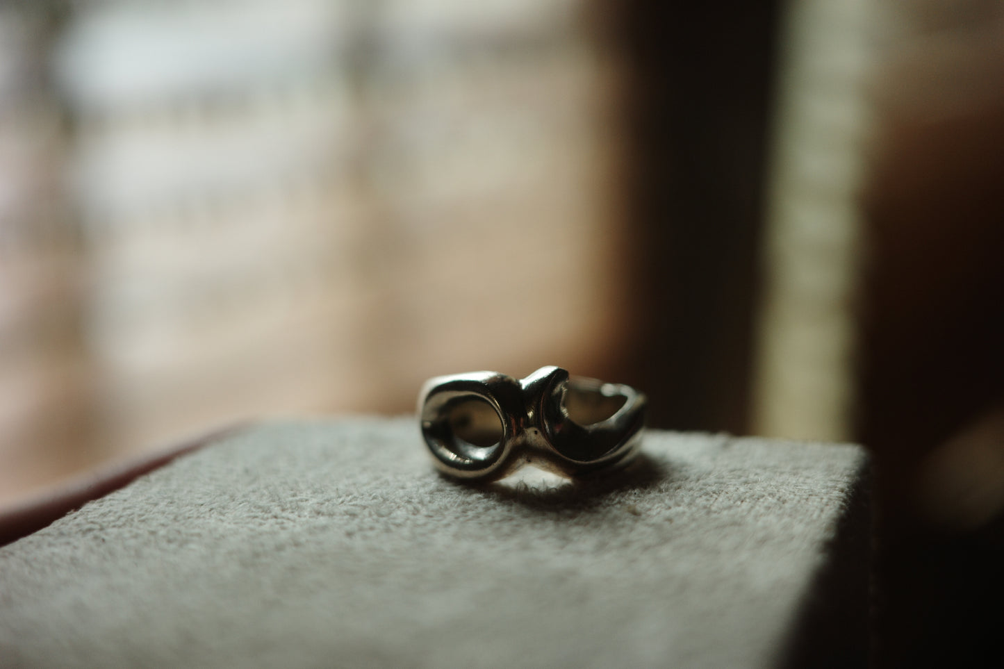 Vintage Modernist Coin Silver Sculptural Ring | 900 Silver Tested | Size 8 | Mid Century Inspired Statement Ring