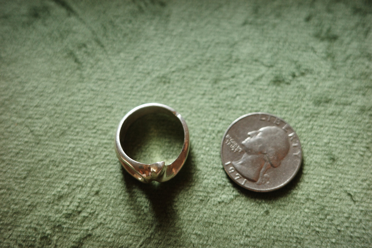 Vintage Modernist Coin Silver Sculptural Ring | 900 Silver Tested | Size 8 | Mid Century Inspired Statement Ring