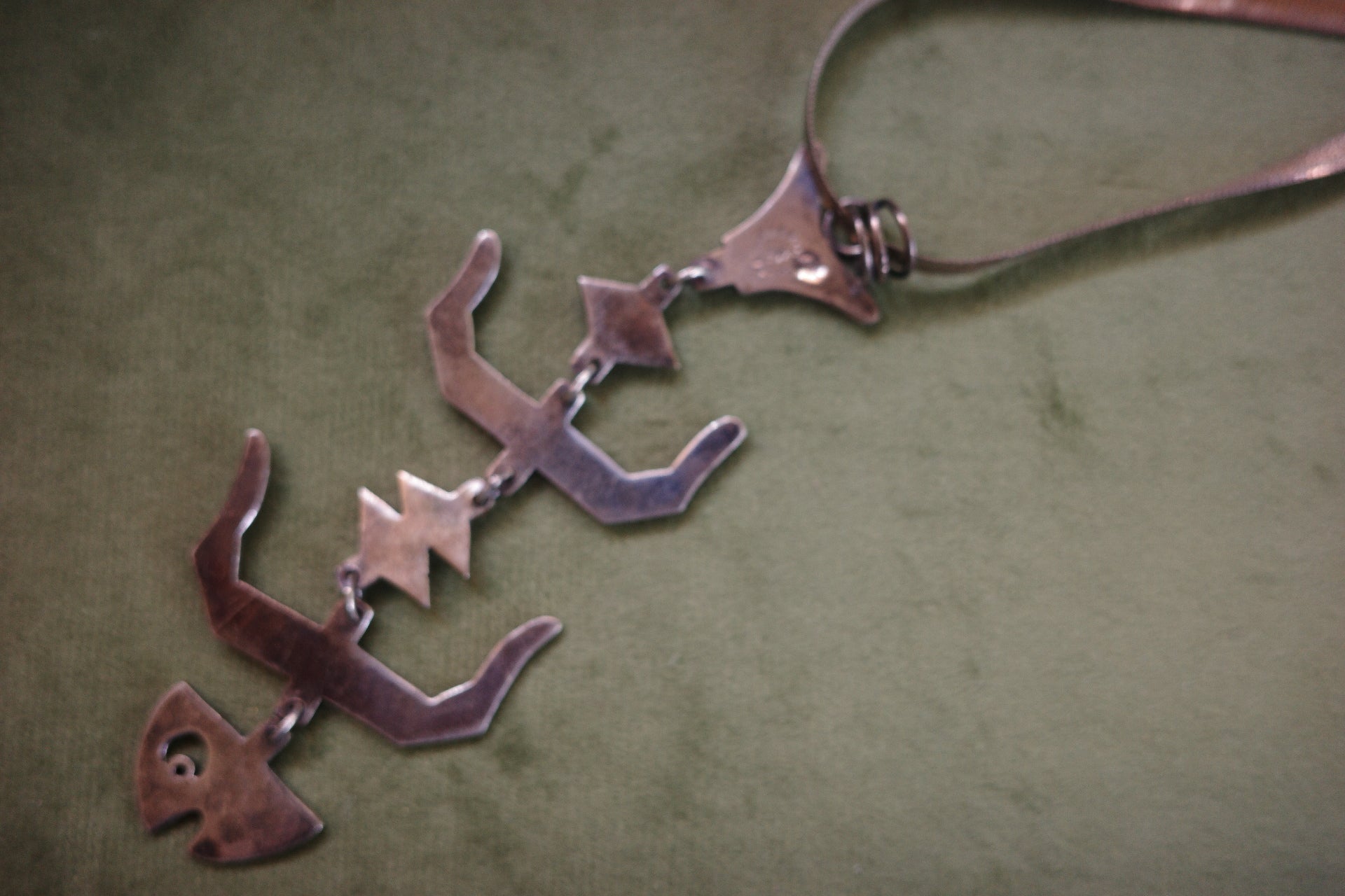 Vintage Taxco Sterling Silver Fish Skeleton Necklace