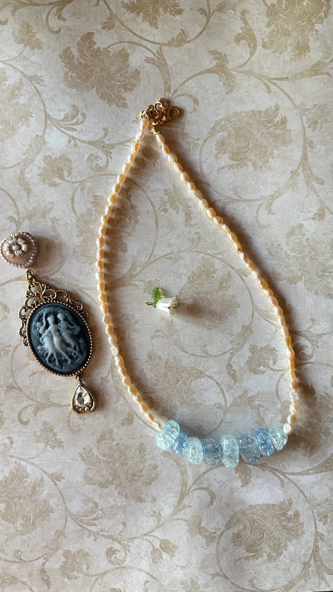 Ocean mist pearl necklace - Minmin handmade