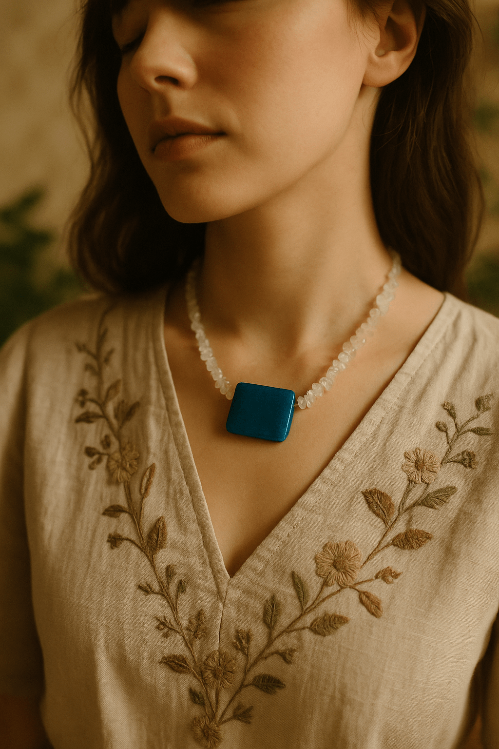 The Sea Remembers - Handcrafted Gemstone Necklace - Minmin handmade