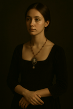 The Veil and the Flame – Handmade Cameo Necklace - Minmin handmade